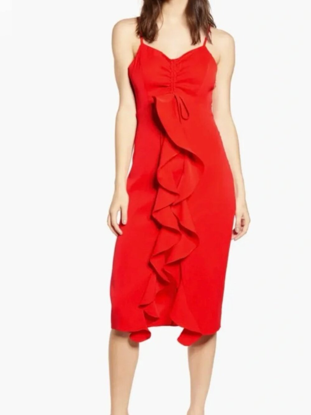 Endless Rose Red Ruffle Midi Dress